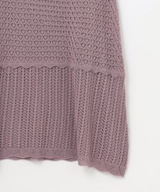 Feroux 【洗える】透かし編みニット ワンピース