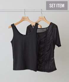 AMERICAN HOLIC 【2点SET】アシメシアーT＋ラメインナー