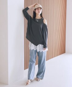 earth music&ecology レースレイヤードスカート