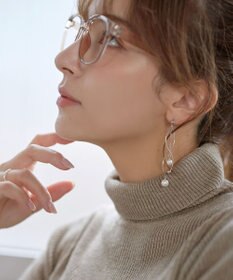 Tiaclasse ウール混ラメタートルネックニット