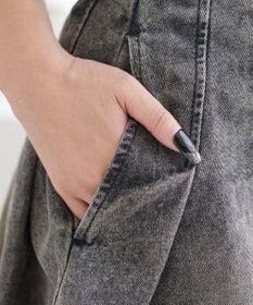 WEGO ヴィンテージウォッシュデニムプリーツスカパン