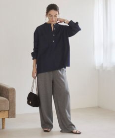 WEGO 【ANGIE VINTAGE】襟が選べる デニム プルオーバー シャツ（バンドカラー/レギュラー）