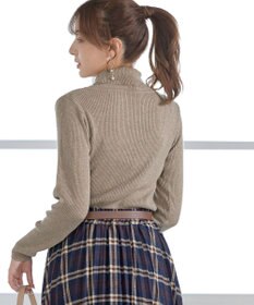 Tiaclasse ウール混ラメタートルネックニット