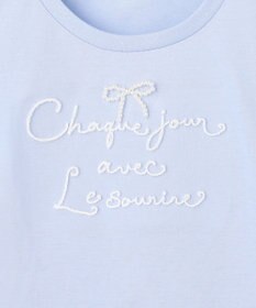 ANY KIDS 【洗濯機可能】肩あき ロゴ刺繍Tシャツ