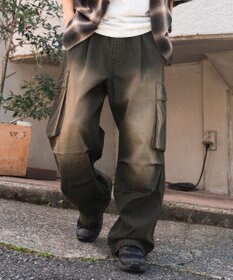 WEGO 【ユニセックス着用ITEM】デニムイージーカーゴパンツ