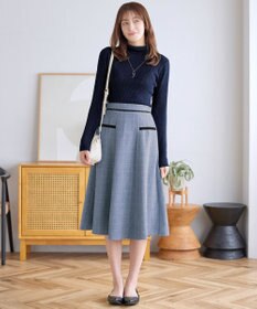 Tiaclasse ウール混ラメタートルネックニット