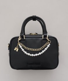 Maison de FLEUR チャーム付きワイドボストンバッグ