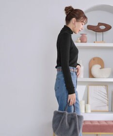 Tiaclasse ウール混ラメタートルネックニット