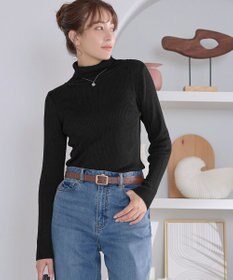 Tiaclasse ウール混ラメタートルネックニット