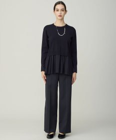 ICB レーヨンシルクストレッチブレンド ドッキングペプラムプルオーバー