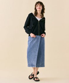 BEIGE， MONSTERA / ストレッチ フーデットニット