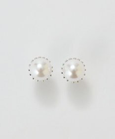 Phoebe トゥウィンクルフレームパールピアス　シルバー/一粒