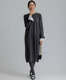 組曲 S 袖フリルニット ワンピース