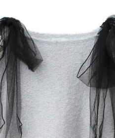 earth music&ecology チュール肩リボンニットプルオーバー