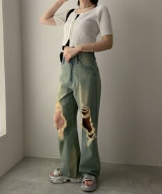 WEGO ダブルジップオフショルニットトップス