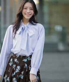 ANY SIS 【2WAY】リボンギャザー ブラウス スカイブルー系