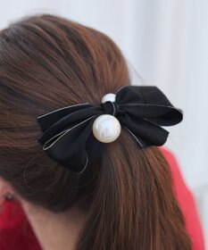 Tiaclasse パール×リボンヘアゴム