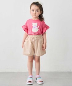 ANY KIDS 【綿100%】ひんやり フリル袖 もしゃもしゃTシャツ