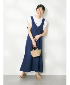 CRAFT STANDARD BOUTIQUE 前後2WAY麻調パネルワンピース