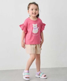 ANY KIDS 【綿100%】ひんやり フリル袖 もしゃもしゃTシャツ