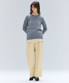 BEIGE， 【洗える】POMPE / ウールカシミヤ配色ラインクルーネックニット