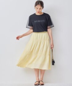 組曲 S 【WEB限定】チュールレイヤードロゴTシャツ