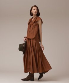 GRACE CONTINENTAL コットンシルクティアードスカート