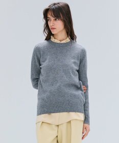 BEIGE， 【洗える】POMPE / ウールカシミヤ配色ラインクルーネックニット