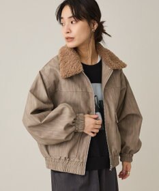CRAFT STANDARD BOUTIQUE フェイクレザー衿ボアブルゾン