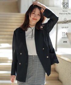 ANY SIS シアーメッシュ ダブルジャケット ネイビー