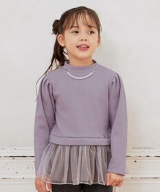 ANY KIDS パール付きペプラムトレーナー