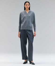 BEIGE， 【洗える】POMPE / ウールカシミヤ配色ラインVネックニット