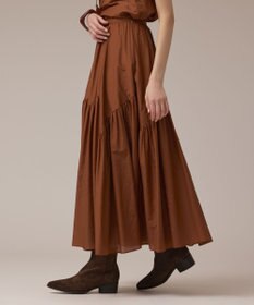 GRACE CONTINENTAL コットンシルクティアードスカート