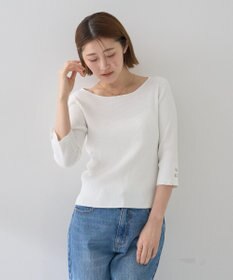 YECCA VECCA 袖釦7分袖リブニット