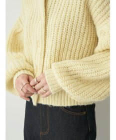 earth music&ecology ヘアリーショートニットカーディガン