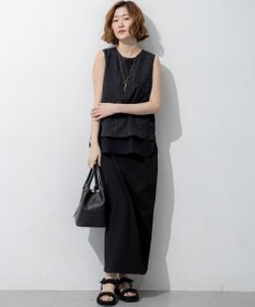 23区 【先行予約】シアーチェックレイヤード スリーブレス Tブラウス