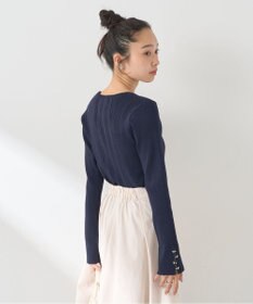 earth music&ecology パール＆ビジュースリーブプルオーバー