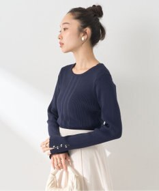 earth music&ecology パール＆ビジュースリーブプルオーバー