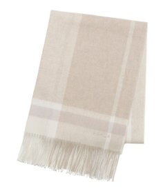 MOONBAT FURLA ウール混 超大判ラメ入りブロックチェックストールマフラー／幅70cm