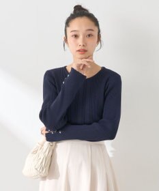 earth music&ecology パール＆ビジュースリーブプルオーバー