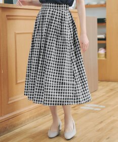 Tiaclasse 【新色追加・選べる丈】麻調タックフレアスカート