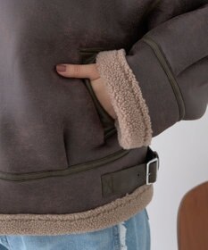 earth music&ecology フェイクムートンジャケット