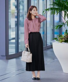 Tiaclasse 【ウエストゴム・洗える】カットソーアコーディオンプリーツスカート