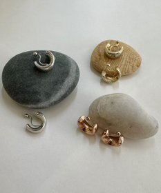 Phoebe 【痛くないシリーズ/金属アレルギー対応】モードミニマルフープライトフィットイヤリング　シルバー