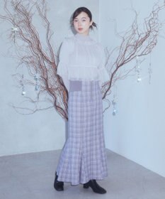 earth music&ecology ＳＥＴ２点リブニットインナー＋チュールプルオーバー