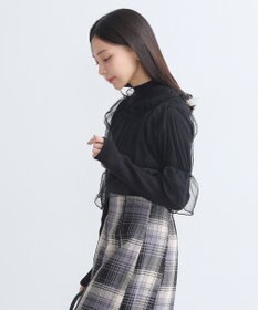 earth music&ecology ＳＥＴ２点リブニットインナー＋チュールプルオーバー