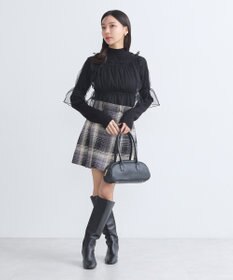 earth music&ecology ＳＥＴ２点リブニットインナー＋チュールプルオーバー