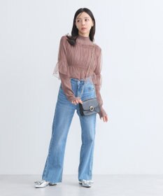 earth music&ecology ＳＥＴ２点リブニットインナー＋チュールプルオーバー