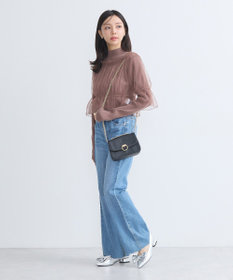 earth music&ecology ＳＥＴ２点リブニットインナー＋チュールプルオーバー