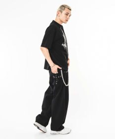 WEGO 【ユニセックス着用ITEM】ハトメバッククロスモチーフパンツ